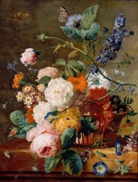 古典的な花 Painting - 朝顔 フローレス蝶 ヤン・ファン・ホイサム 古典的な花
